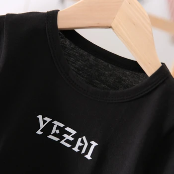 2020 Fant Obleko Prikrivanje, Kratek Rokav T-shirt Hlače 2 Kos Set za Otroke Otroška Oblačila, ki