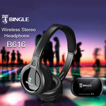 Bingle B616 Večfunkcijsko Brezžične Stereo Slušalke Na Ušesu Slušalko FM Radio Žične Slušalke Oddajnik za MP3, PC, TV, Telefoni