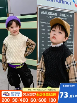 Dečke, Pleteni Pulover Puloverju Jeseni in Pozimi Leta 2020 Nov Modni Stil korejskem Slogu Jeseni Vrh otroška Oblačila