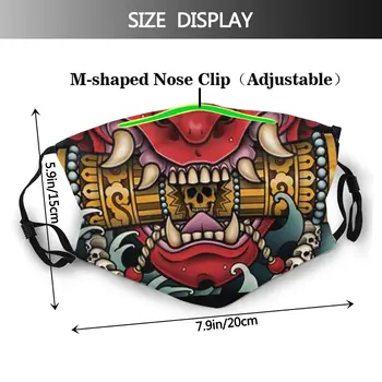 Samurai Moških Ust Masko Oni Japonska Demon Anti Meglica Dustproof Maske Z Filtri Za Zaščito Masko Respirator Usta Žarilna
