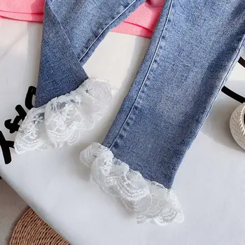 2020 Baby Dekleta Fantje Fashion Lace Traper Hlače Jeans Pomlad Poletje Jesen Otroci Traper Dolge Hlače Otroci Hlače Oblačila