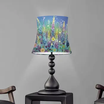 Olje Paintting Cvetlični motiv Lampshade za namizne Svetilke Tekstilni Materiali Moderne Stenske Svetilke Odtenek Obesek Lučka za Kritje Doma Dekor Novice