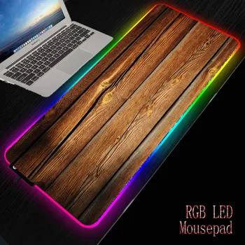 MRG Starega Lesa Rjave barve, Teksture RGB Velike Mouse Pad Igralec Led Računalnik Mousepad z Ozadja Preproga za Tipkovnico Desk Mat Mause