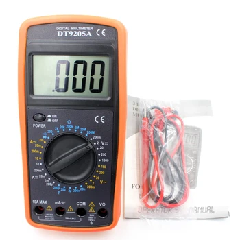 WHDZ DT9205A Osnovni Digitalni Multimeter Kapacitivnost hFE Test Voltmeter Ampermeter Odpornost Tester AC DC Električni Ročni LCD