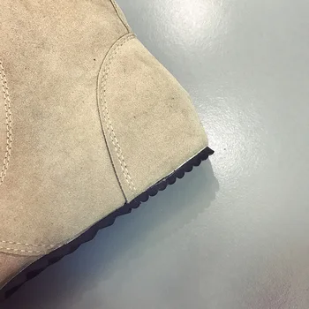 Sneg škornji ženske 2019 novo čipke-up Antilop škornji, čevlji ženska botas britanski veter toplo Jesen Fashion čevlji ravno ženske čevlje