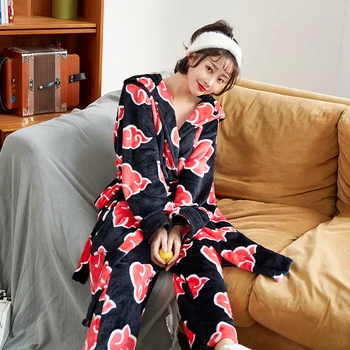 NARUTO Akatsuki Uchiha Itachi Cosplay Kostum za Odrasle Unisex Oblačila Kigurumi Pižamo Zgostitev Sleepwear kopalni plašč Plašč, Hlače, Obleka