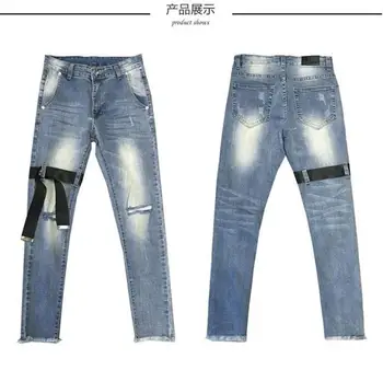 IE Lee Ji Eun korejski moda Slim kavbojke ženske priložnostne trakov stretch pozimi debele jeans ženska nova kpop ulične oblačila