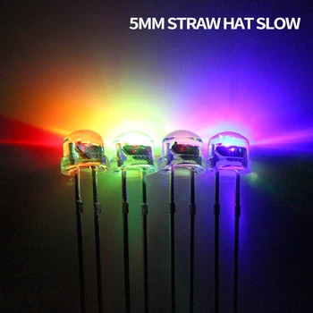 1000pcsF5/5mmStraw klobuk Hitro/Počasi RGB Flash Rdeča Zelena Modra Mavrica Multi Color Light Emitting Diode Okrogle LED Barvno DIP