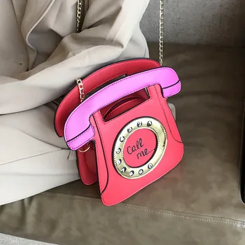 Modno elegantna Telefon obliko verige ženske ramo torbe, oblikovalec torbice luksuzni pu usnje crossbody vrečko damo srčkan risanka torbice