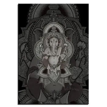 1 plošča natisnjeni slikarstvo povzetek Hindujski Bog Ganesha Slon z brizbazzar stenske slike za dnevno sobo, plakatov in fotografij umetnosti