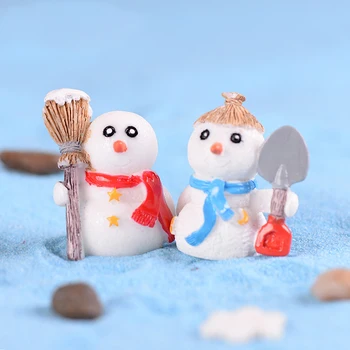 Holding Lopato Ljubimec Snežaka Miniaturne Figurice Mini Božič Številke Doma Dekoracijo DIY Pravljice, Vrtni Okraski Risanka Igrače