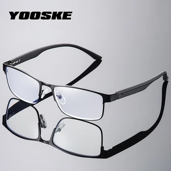 YOOSKE Proti Modri Žarki Obravnavi Očala Moških Poslovnih Zlitine Očala Presbyopic Leče za Bralnik Dioptrije +1.0 4.0
