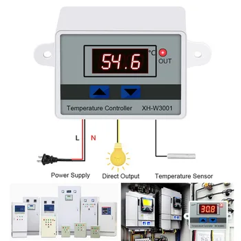 IS-W3001 Digitalni Temperaturni Regulator Termostat W3001 110V 220V 12V 24V Thermoregulator Akvarij Inkubator Temp Regulator