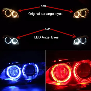 2x Napak 10w 60 w LED Angel Eyes Marker Luči Žarnice CANbus Bela/Rdeča/Modra za BMW E90 E91 Serije 3 325i 328i 335i 2006-2008