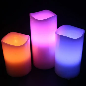 3Pcs/Nastavite Barvno Spreminjanje LED Candle Night Light Dekor Lučka z Daljinskim upravljalnikom
