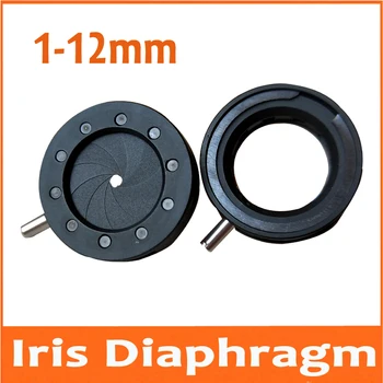 Trajno 1-12 mm Okrepitvijo Premer Kovinski Zoom Optični Iris Diaphragm Zaslonke Kondenzator za Digitalni Fotoaparat Mikroskop Adapter