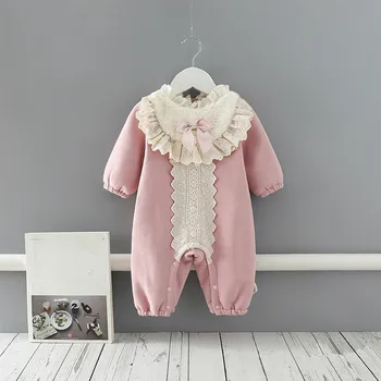 Baby dekle obleko Zimo Dojenčka Debel Toplo Božično Otroške igralne obleke Za Baby Dekleta Jumpsuit Newborn Baby Oblačila roza 0-2Y