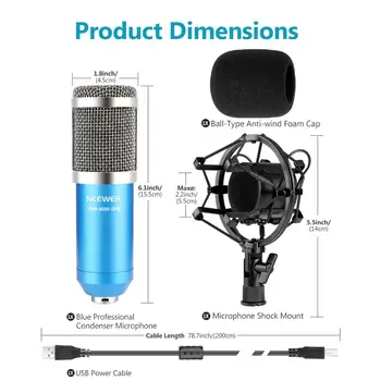 Neewer USB Mikrofon 192KHZ/24-bitno Plug & Play Računalnik Cardioid Mic Podcast Kondenzatorskega Mikrofona + Strokovnih Zvok Chipset