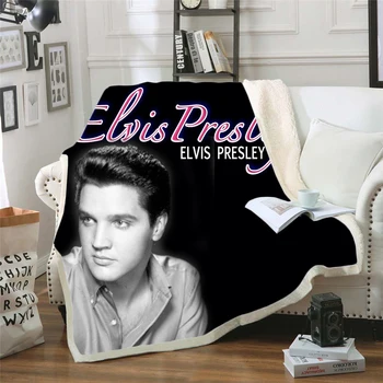 Elvis Presley 3d tiskanih flis odeja za Postelje Pohodništvo Piknik Debela Odeja Modi Bedspread Runo Vrgel Odejo slog-6