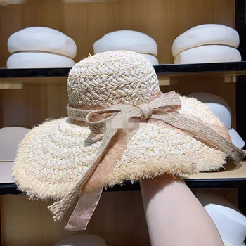 02001-axi novo Izvoz Južne Koreje ročno rafija travo lady sonce skp ženske prosti čas, počitnice plaže klobuk
