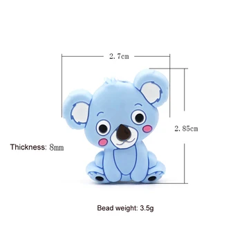 20pcs Mini Silikonske Kroglice Koala Baby Teether za DIY Cucla Verige BPA Free Baby Igrače, Žvečiti Cartoon Živali zdravstvene Nege Ogrlica Noge