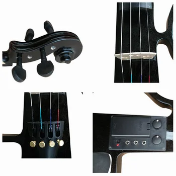 Visoko kakovostni črna roka flash 4/4 elektronski violino začetnike igranje elektronskih violina, akustični instrumenti