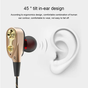 Dvojni Enota Pogon V Uho Slušalke za Asus Zenfone 3 Laser ZC551KL Max ZC520TL ZC553KL ZE520KL ZE552KL Bas HI-fi Slušalke Mikrofon