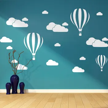 Otroci Soba Vrtec Dekoracijo Balonom Vinil vinilna DIY Slog Oblaki Wall Art Nalepke Sladko Otroška Soba Vinil Umetnosti AC139