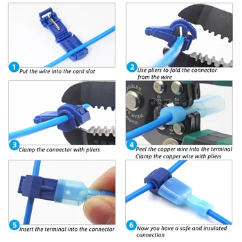 T-tip Vtiča Line Connector, Self-peeling Hitro Priključek za Napajalni Prozorni Plastični Box Tip T 105 Stopinj