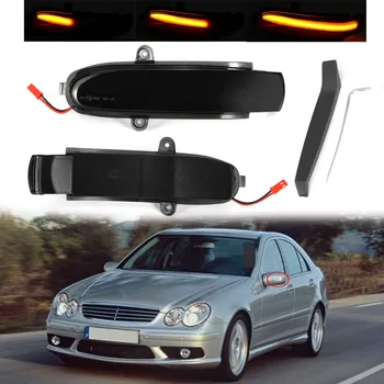 2pcs Dynamic LED Strani Rearview Mirror Lučka Teče Obrnite Signalna luč za Mercedes Benz C razred W203 CL203 S203 00-07