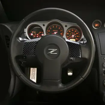 Ogljikovih vlaken dekorativni avto volan gumb okvir spremembo nalepke Za Nissan 350Z Z33 2006-2009