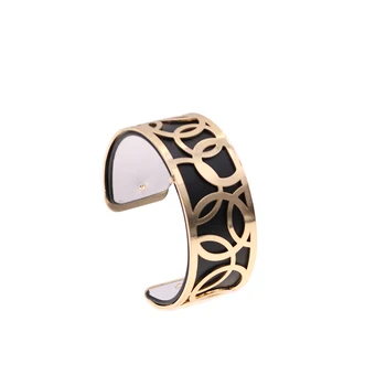 25 mm Zamenljivi Usnje, Manšeta Zapestnica Bangles z Zlato Barvo Ljubezni Hoop Oblikovan Manchette Femme Bijoux Zapestnica za Ženske