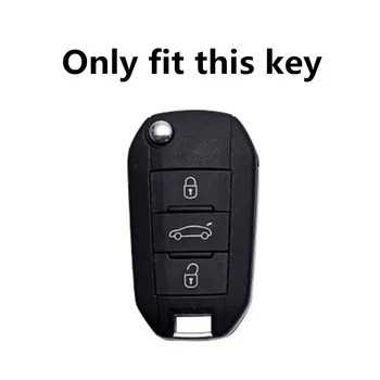 Ogljikov FiberNew vroče prodajo avto ključ zajema keychain primeru za Peugeot 3008 308 RCZ 508 408 400 Daljinsko držalo za pribor