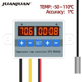 ZFX-W3020 Temperatura Čas Krmilnik Termostat za Nadzor Krmilnik Thermoregulator Timer Control Modul 12V/24V/220V 21%off
