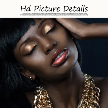 Nude Afriško Žensko Zlato Dekle Ogrlica Portret Platno Slikarstvo Cuadros Plakatov in Fotografij Stenskih slikah, za Dnevna Soba Dekor