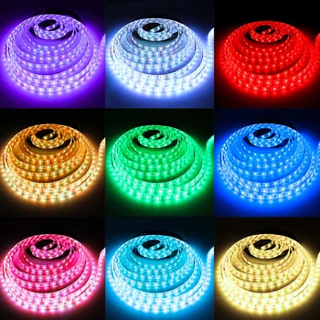EU Plug LED Luči Z RGB Komplet Pisane Barve-Spreminjanje Mehko Svetlobo, Trakovi, Nepremočljiva, Z Daljinskim upravljalnikom Doma Stranka Dekoracijo
