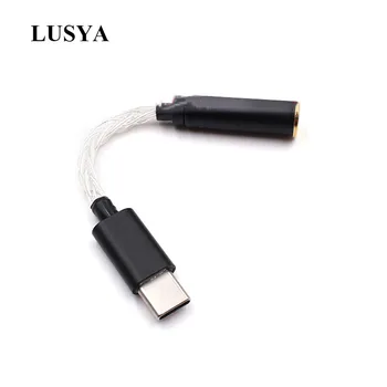 Lusya Sterling Srebro USB Tip-C Audio Adapter 3,5 mm 4.4 mm 2,5 mm Stereo Priključek za Slušalke ALC4042 DAC 38bit 384K T0746