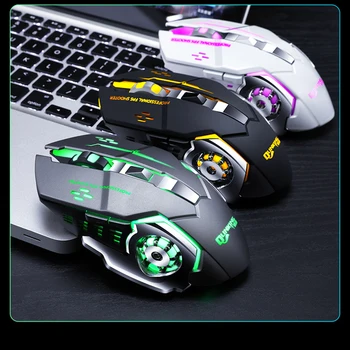 2.4 G Wireless Mouse Igralec 3200DPI 6 Gumbe LED Gaming Miška Namizni Računalnik za Polnjenje Miši za Prenosni RAČUNALNIK Igre