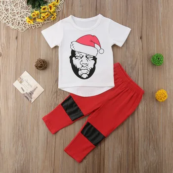 Božič Malčka Otroci Baby Fantje Oblačila, Plenice Fant Bombažno majico, Hlače, Vrhovi Xmas Obleko Obleke