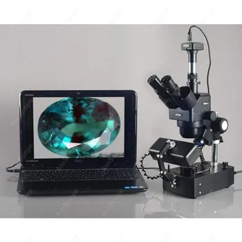 Nakit Gem Trinocular Mikroskopom--AmScope Dobave 10X-60X Nakit Gem Trinocular Stereo Mikroskop s Tremi Luči